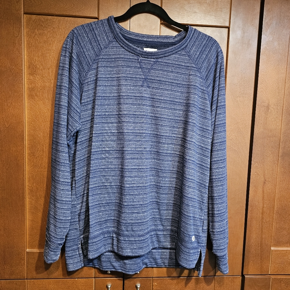 Navy striped sweat top